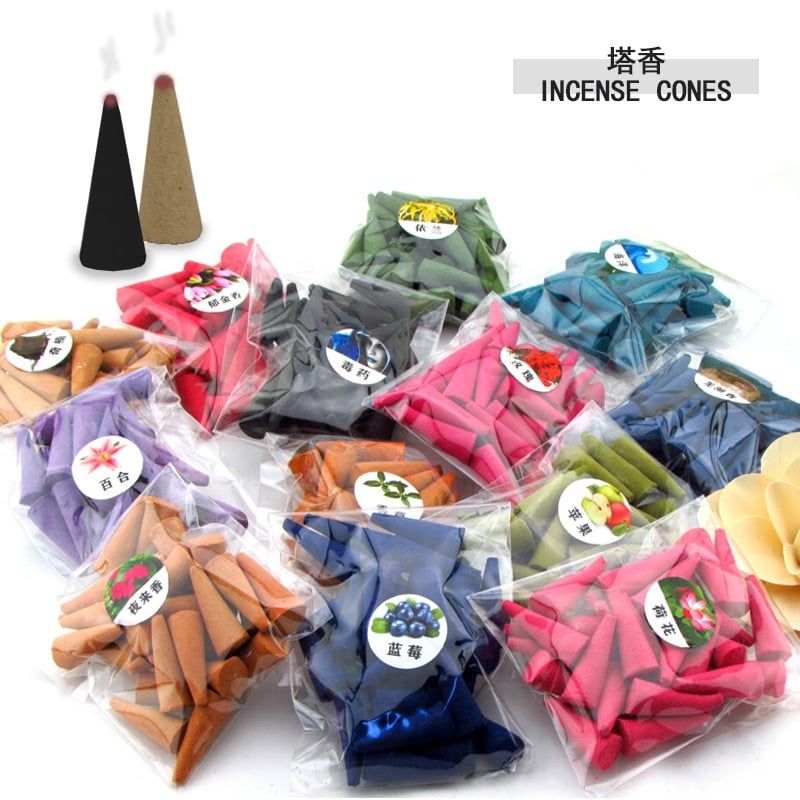 Zhuge Incense Cones 500g（Approximately 520 pcs）, Incense Cones with Incense Holder Natural Scents Cones, for Meditation, Relaxation, and Spiritual Cleansing，Argy wormwood