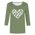 thumbnail image 4 of Women's Fashion Casual T-Shirts for Stylish Outfits St Patrick's Print 3/4 Sleeve Crewneck Top for Any Occasion Comfortable and Women's Apparel, 4 of 4
