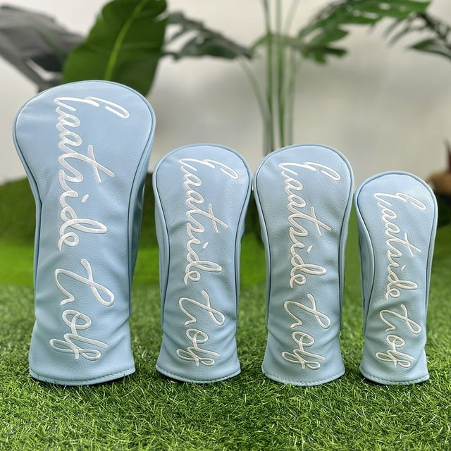 Housses de Tête de Golf Esthétique Tendance - Protecteur en Bois Universel pour Conducteur/fairway, Motif Anti-Rayures UT-3-5-1 4 Pcs