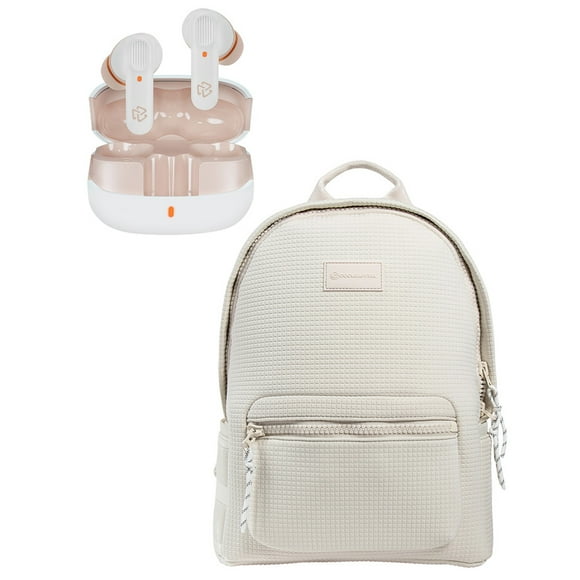 Combo Mochila Cool Capital Nara Con Audífonos Stf Tws Pure Color Rosa