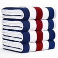 thumbnail image 3 of American Soft Linen, 100% Cotton 4-Pack Turkish Cabana Striped Beach Towels – Sand-Free, Soft & Absorbent, 30x60 Inches - Navy/Bordeaux, 3 of 10