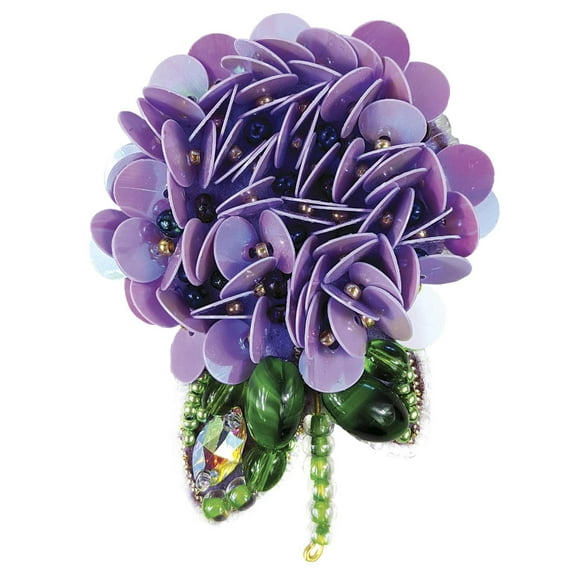 BP-272C Beadwork kit for creating brooch Crystal Art "Hydrangea"