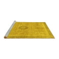thumbnail image 2 of Ahgly Company Machine Washable Indoor Square Oriental Yellow Modern Area Rugs, 6' Square, 2 of 4