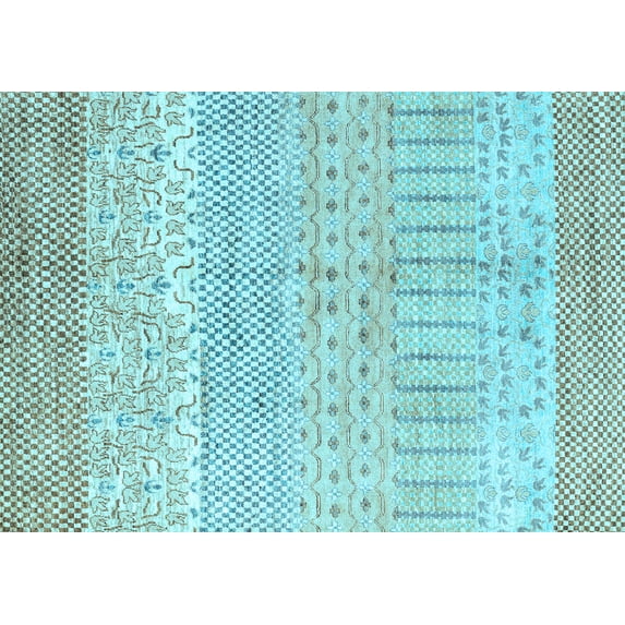 Ahgly Company Indoor Rectangle Oriental Light Blue Modern Area Rugs, 8' x 12'