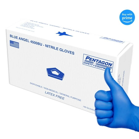 Blue Angel - 5 Mils Disposable Gloves, Latex Free, Powder Free, Industrial Nitrile Gloves, 100 PCS - 2XL