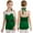 Green, variant on Kids Girls Dance Leotard Christmas Santa Claus Elf Costume Open Back Velvet Shorts Bodysuit with Belt Green 8