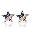 thumbnail image 4 of Jiaroswwei Women Rhinestone Star Love Heart American Flag Ear Studs Piercing Earrings Gift, 4 of 4