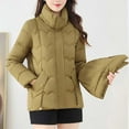 thumbnail image 5 of Puffer Jacket for Women with Detachable Hood, Winter Thicken Warm Pockets Quilted Cotton Full-zip Down Coat Outwear (XL, Yellow), 5 of 7
