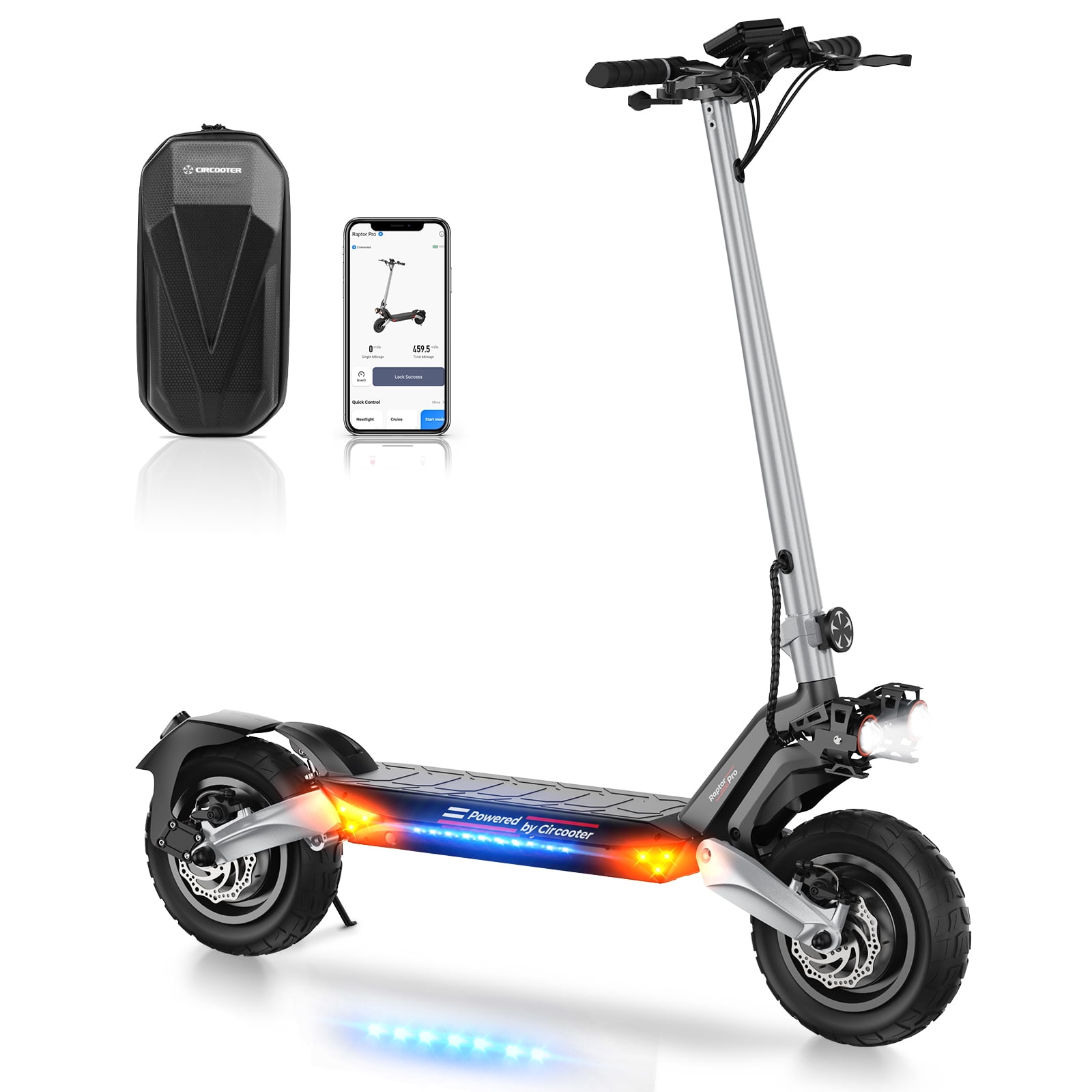 Circooter RaptorPro Electric Scooter，800W Motor,Up to 25 Miles Range,Top 28 MPH,Quick Folding, Electric Scooter for Adults with Dual Braking System, Off Road with Long Range Battery - Walmart.com