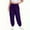 Purple, variant on Hxshgdsn Plus Size Cargo Pants For Women Elastic High Waist With Drawstring Joggers Multi Pockets Cuffs Sweatpants White Xl