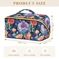 thumbnail image 4 of FORMRS Makeup Bag Travel Cosmetic Organizer for Women Fold Flat Zipper Pouch with Handle, Puprle Ethereal Floral Harmony, 4 of 8
