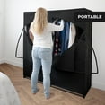 thumbnail image 4 of Hold N' Storage Portable Wardrobe Closet with Metal Hanging Rod. Weight Capacity 50 LBs - Black, 4 of 8