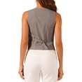 thumbnail image 3 of Chaleco Inspire Chic para la moda femenina sin mangas, con botones, escote en V, top corto de verano, chalecos S en gris oscuro, 3 of 5
