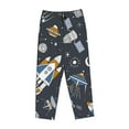 thumbnail image 4 of Disketp Space Cars Print Women'S Comfy Pajama Pants Casual Drawstring Palazzo Lounge Wide Leg Pants, 4 of 9