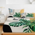 thumbnail image 6 of Twin Sze Fitted Sheet Set - Beige Boho 2 Piece Bedding Sets 16" Deep Pocket Fitted Sheet with 1 Pillowcase, Tropical Palm Tree Modern Abstract Art Brushed Microfiber Hotel Luxury Bed Sheets, 6 of 9