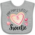 thumbnail image 3 of Inktastic Pop Pop's Little Sweetie with Pink Heart Cookie Boys or Girls Baby Bib, 3 of 4