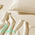 thumbnail image 4 of Tencel Sheets, 100% Eucalyptus Lyocel Sheet Set, Soft Breathable & Cooling Sheets for Hot Sleepers, Silk Smooth Bed Sheets, 16" Deep Pocket - 4 Piece(Ivory,Queen), 4 of 15