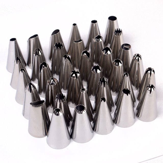 Worallymy 10 piezas reutilizables de acero inoxidable para glaseado, puntas para repostería, suministros de decoración de pasteles (patrones aleatorios) Worallymy JD735795587