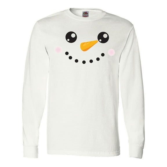 Inktastic Christmas Snowman, White Snowman, Carrot Nose Long Sleeve T-Shirt
