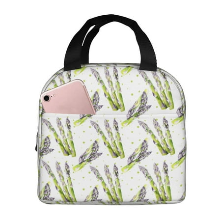 Insulated Lunch Bag for Women Men - Asparagus polka dots Leakproof Cooler Lunch Box for Women Men  Lunch Tote Bags for Work School Picnic Travel