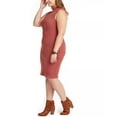 thumbnail image 3 of Planet Gold Juniors' Trendy Plus Size Sleeveless Zip-Front Sweater Dress Brown Size 2 Extra Large, 3 of 3