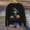 thumbnail image 5 of Women's Cute Scarecrow Graphic Sweatshirts Halloween Spider Pullover Tops Casual Long Sleeve Crewneck Shirts Loose Fit Fall Clothes Autumn Holiday Sweaters, 5 of 6
