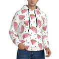 thumbnail image 2 of Fotbe Men's Hoodie with Watermelon Pattern - Kangaroo Pocket Pullover Hooded Sweatshirt, Perfect for Daily Wear, Travel, and Home-XX-Large, 2 of 7