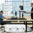 thumbnail image 3 of ZIHUI Standing Desk Converter 37inch, Height Adjustable Sit Stand Desk Riser, Quick Sit to Stand Tabletop Dual Monitor Riser Workstation for Home Office with Keyboard Tray, Black, 3 of 9