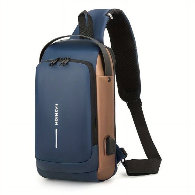 AIGIA Sling Backpack USB Anti-Theft Waterproof Chest Daypack Casual Shoulder Bag