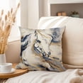 thumbnail image 3 of Ethan Taylor Animals Throw Pillow Soft Cushion Cover 'Gold Equestrian Horse Modern Horses' Pattern Decorative Square Accent Pillow Case, 20x20 Inches, Gold, Gray, 3 of 5