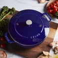 thumbnail image 4 of Staub Cast Iron Essential French Oven, Dutch Oven, 5-quart, serves 5-6, Made in France - Dark Blue, 4 of 9