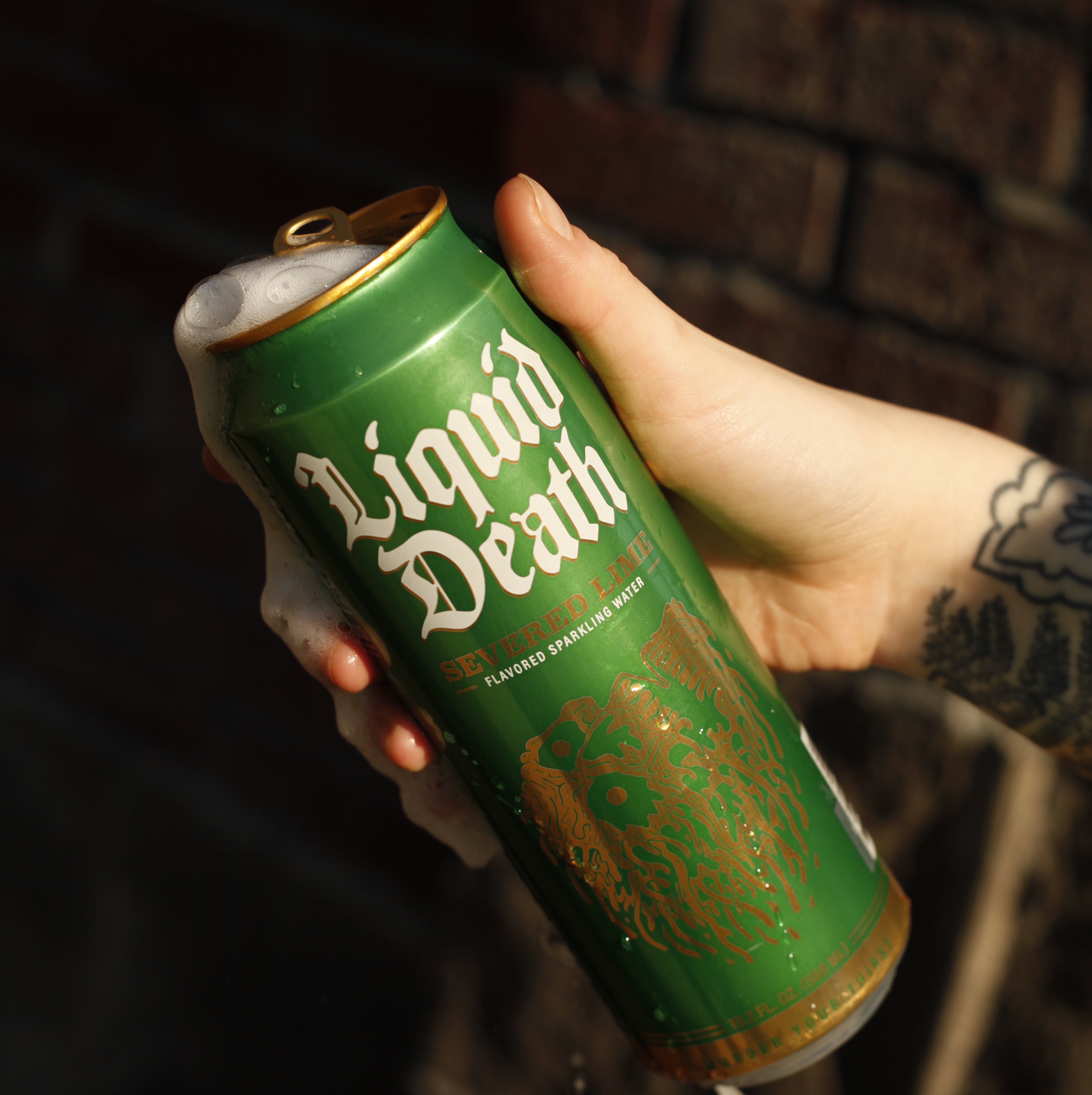 Liquid Death, Severed Lime, Lime-Flavored Sparkling Water, 8-Pack (19.2oz Cans), Low Calorie & No Artificial Sweeteners