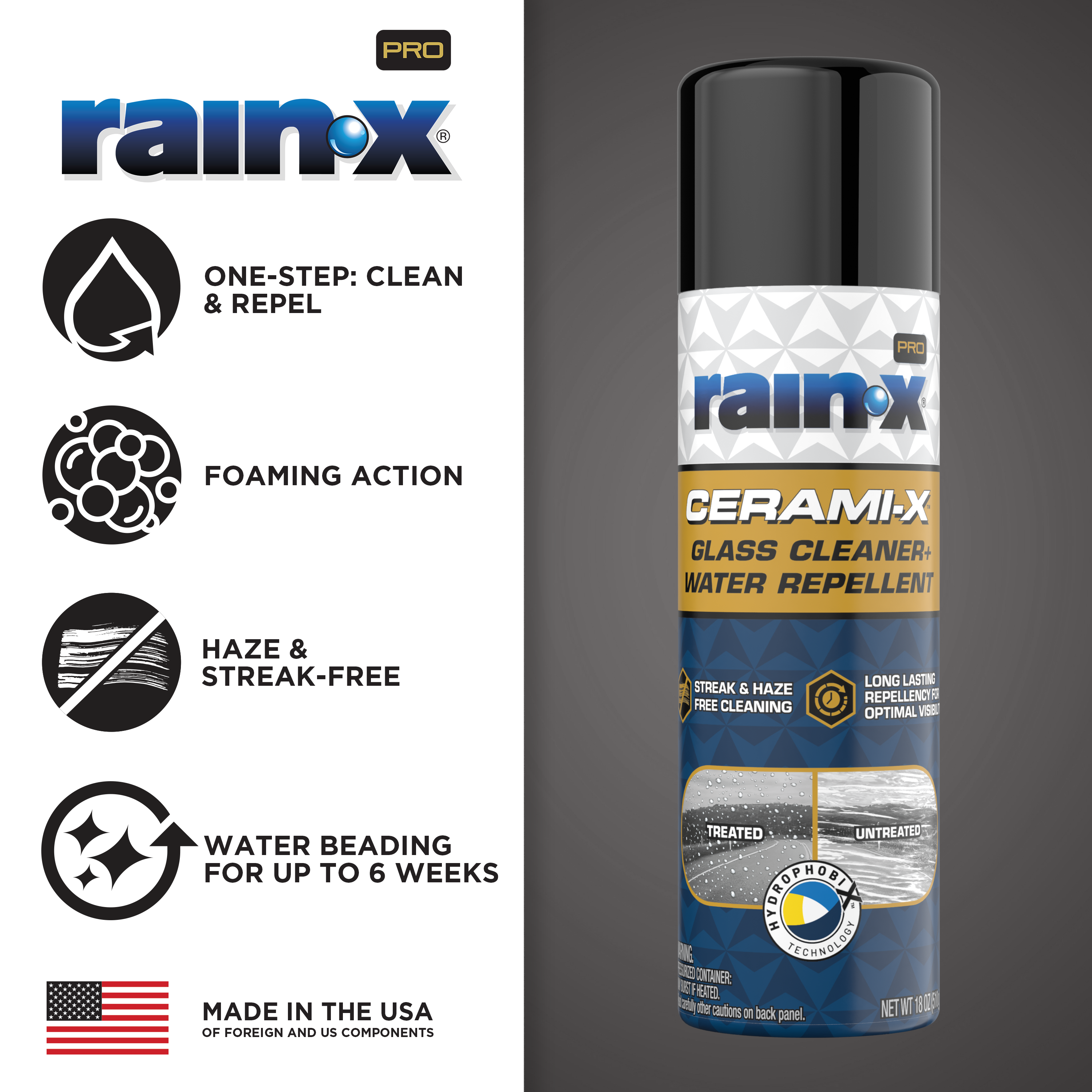 Rain-X Pro Cerami X Glass Cleaner and Water Repellent, 18 oz photo 2