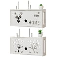 thumbnail image 4 of Wifi Router Storage Boxes, PVC Router Storage Wall Shelf Wifi, Wall-Mounted Wifi Storage Box for Storage of Wires, Routers, TV Set-Top Boxes(Tree), 4 of 5
