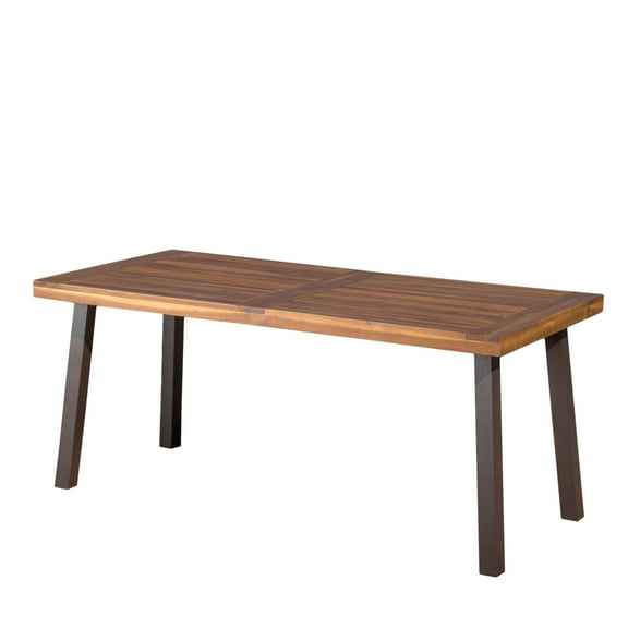 daria natural stained acacia wood dining table