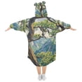 thumbnail image 2 of FORMRS Wearable Blanket Hoodie with Sleeves for Kids Cozy Flannel Sweatshirt, Pine Tree, 2 of 7