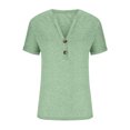 thumbnail image 4 of Ltctricy Summer for Women Dressy Casual Short Sleeve V Neck Quarter Button Henley T-Shirts Loose Tunic Tee Blouses, 4 of 7