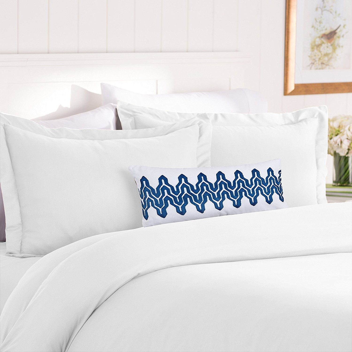 Celine Linen Duvet Cover Ever! 1500 Thread Count Egyptian Quality WRINKLE FREE 3-Piece Duvet Cover Set , King/Cali King, White