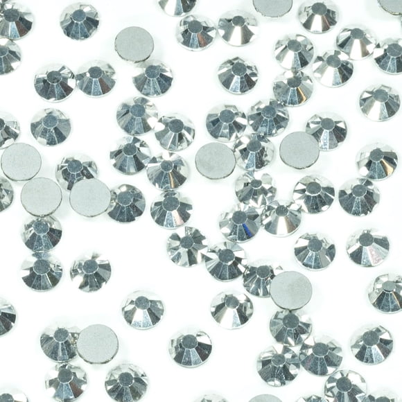 1440 piezas SS16 de diamantes de imitación de plata para uñas a granel de 0.157 in de plata metálica, cristales redondos K9 de cristal con parte trasera plana, piedras de diamantes, pegamento para uña