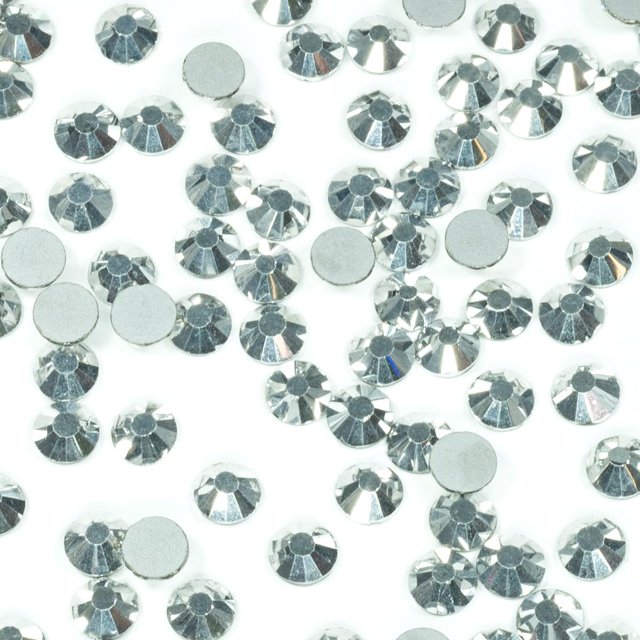 1440 piezas SS16 de diamantes de imitación de plata para uñas a granel de 0.157 in de plata metálica, cristales redondos K9 de cristal con parte trasera plana, piedras de diamantes, pegamento para uña