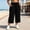 J152Black, variant on Zormilly Capri Pants for Women, Loose Lightweight Plus Size Pants with Pockets, Split Hem Black Cropped Pants Vacation, XL-5XL