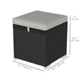 thumbnail image 2 of CoSoTower 2 Pieces Wicker Outdoor Ottoman with Storage, Cushion, Square Outdoor Footstool, Seating, Side Table, Light Grey, 2 of 7