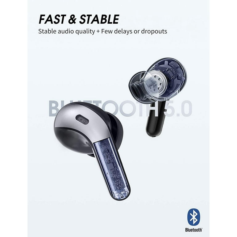 Wireless Earbuds with Immersive Sound True 5.0 Bluetooth in-Ear Headphones  with Charging Case Easy-Pairing Stereo Calls/Touch Control/Built-in