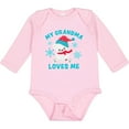 thumbnail image 3 of Inktastic Polar Bear My Grandma Loves Me in Santa Hat with Snowflakes Boys or Girls Long Sleeve Baby Bodysuit, 3 of 5