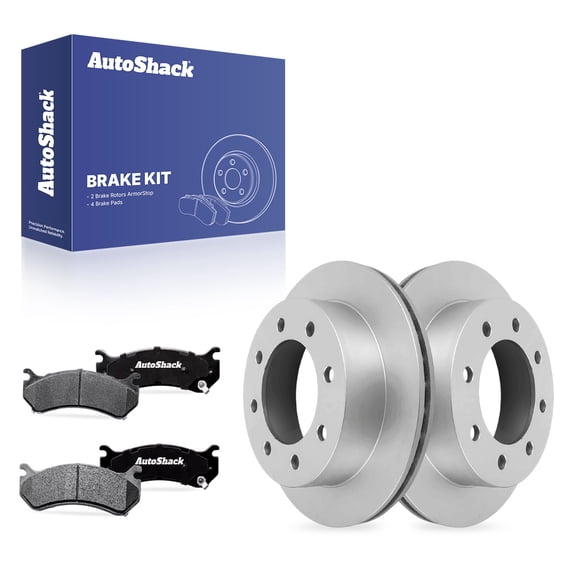 AutoShack Rear Vented Coated Brake Rotors   Ceramic Pads 6-PC Brake Kit Replacement for 2001-2010 Chevrolet Silverado 2500 HD 2001-2010 GMC Sierra 2500 HD ArmorStop 12.99" (330 mm)