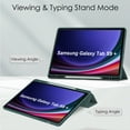 thumbnail image 6 of ELEHOLD Trifold Case for Samsung Galaxy Tab S9 Plus /S9 FE Plus 12.4" 2023 - Auto Wake Sleep Function Kickstand Built-in S Pen Holder Acrylic Transparent Clear Back Shockproof Cover,Darkgreen, 6 of 8
