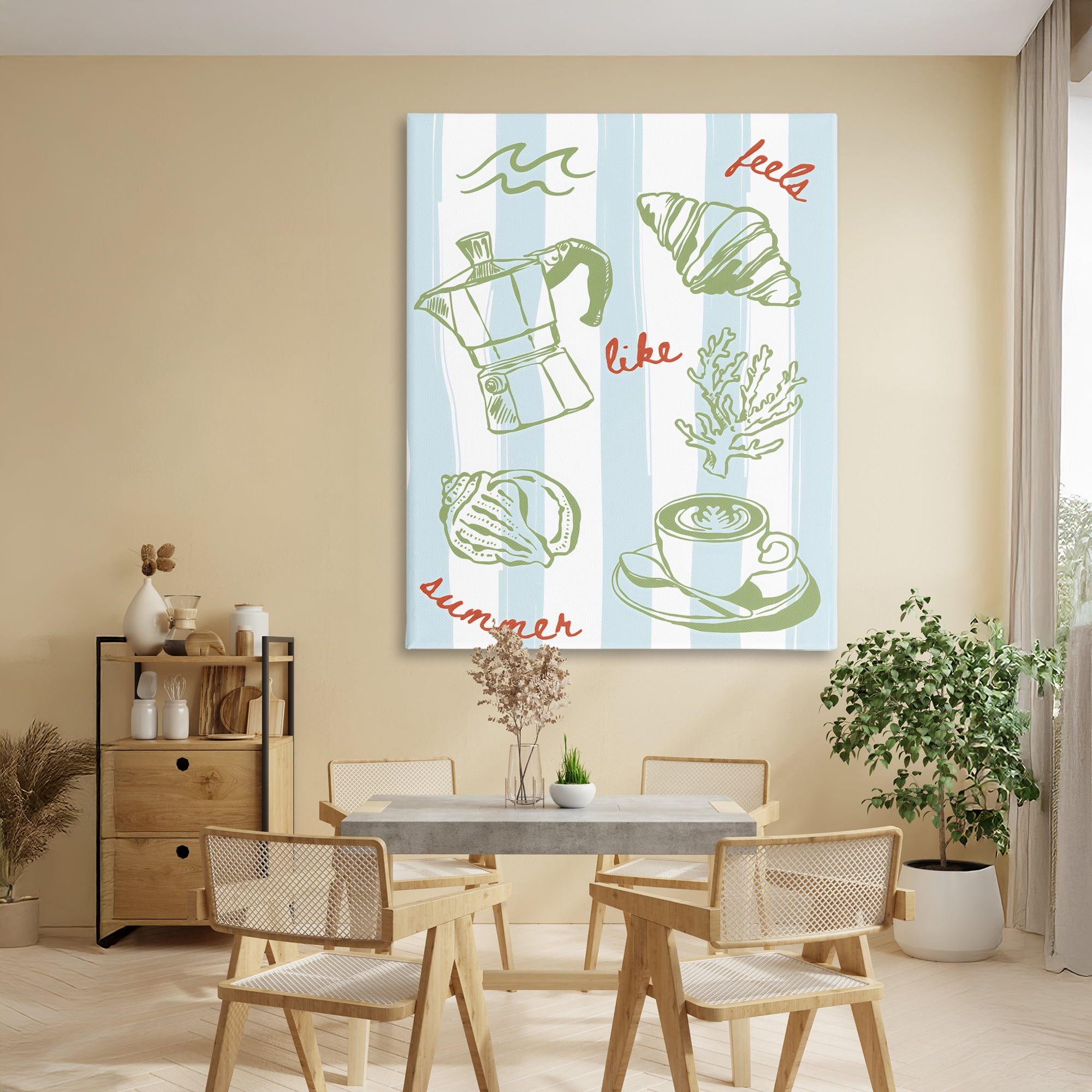Stupell Industries Feels Like Summer on Stripes Canvas Wall Art, design by The Prints Vibe