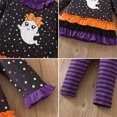 thumbnail image 4 of Hotiary 1-8T Toddler Kids Halloween Outfit Girls' Elf Printed Lace Sleeves Pullover and Stripe Long Pants Two-Piece Set, 4 of 12