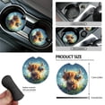 thumbnail image 6 of Jeiento Cartoon Highland Cow Car Seat Cover Set, with Steering Wheel Cover Seat Belt Covers Trash Bag Air Vent Holder Rear View Mirror Cover Cup Coasters Key Chain Auto Interior Accessories 15 PCS, 6 of 7
