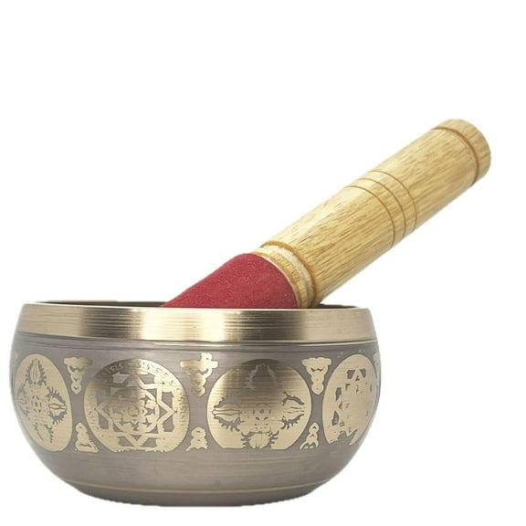 Singing Bowl | Tibetan Buddhist Prayer Instrument With Wooden Stick | Meditation Bowl | Music Therapy | 12.7 cm (5 inch)